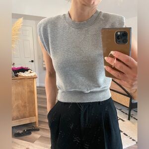 Aritzia cap sleeve sweatshirt with shoulder pads